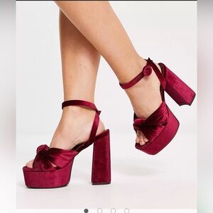ASOS Velvet Platform Heels